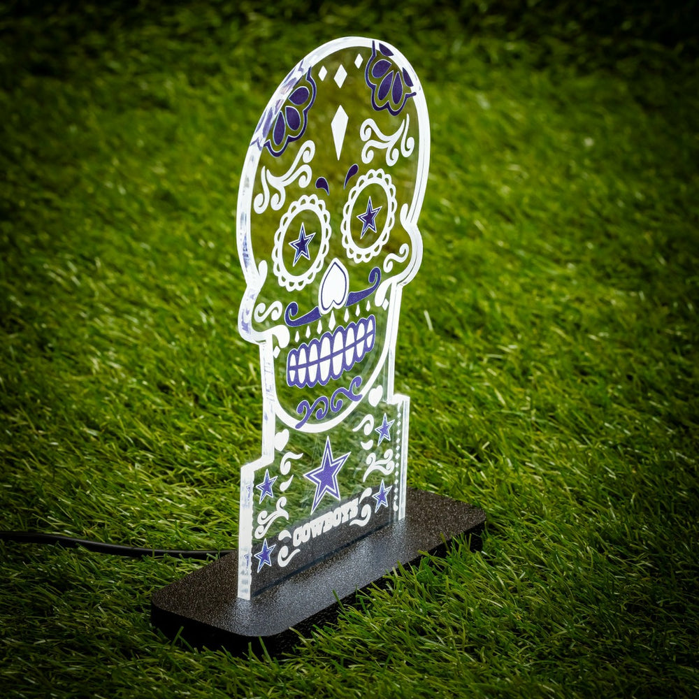 Dallas Cowboys NFL Football Sugar Skull Desklite LED Decor - NFL Home