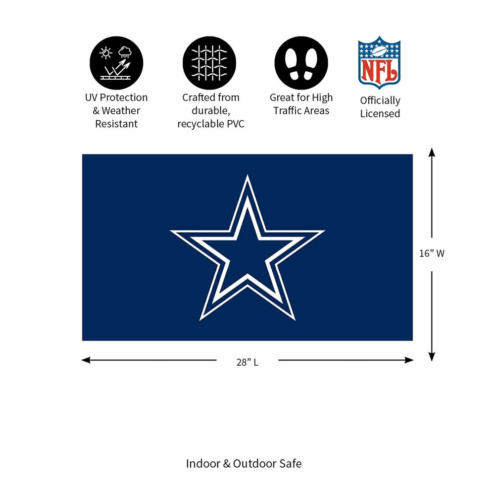 Full Color PVC Mat, 16" x 28", Dallas Cowboys - NFL