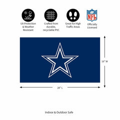Full Color PVC Mat, 16" x 28", Dallas Cowboys - NFL