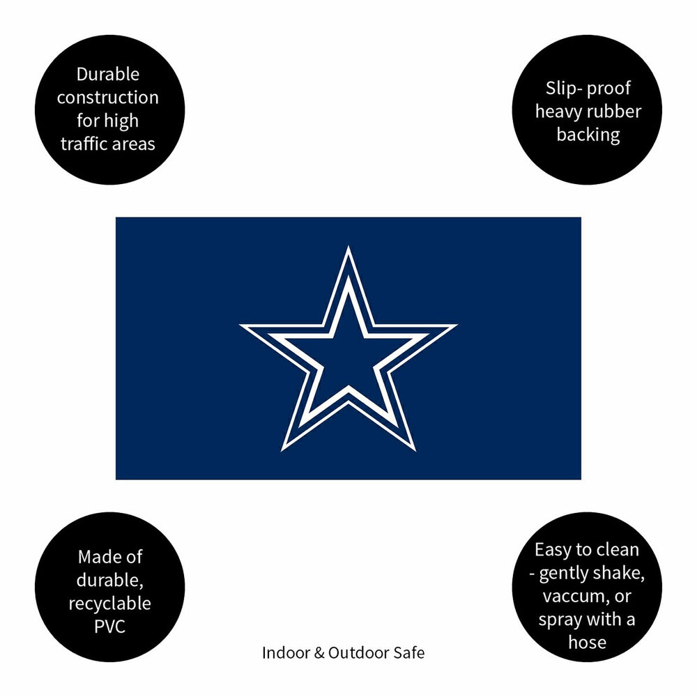 Full Color PVC Mat, 16" x 28", Dallas Cowboys - NFL