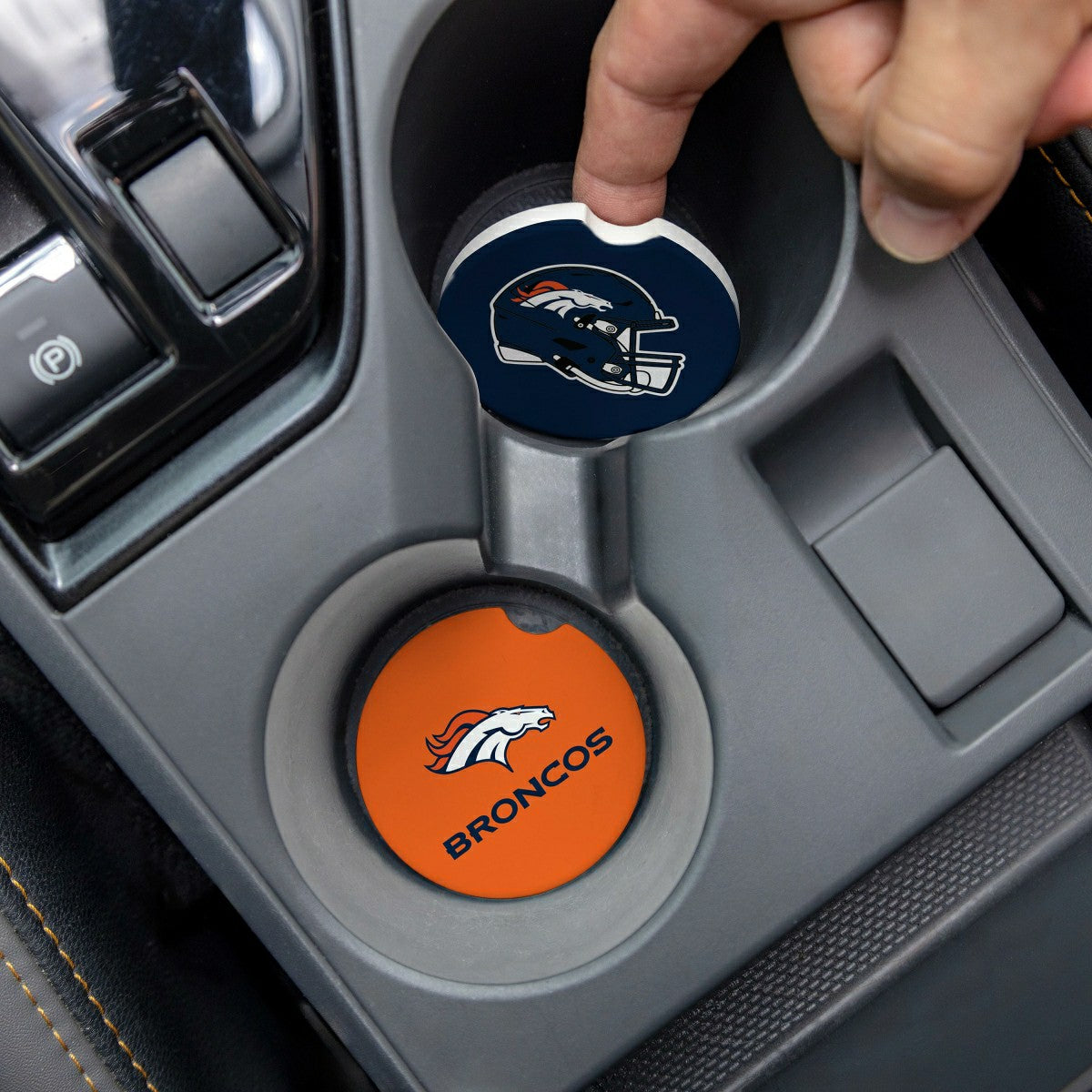 Denver Broncos Car Coaster Set, 2pc - NFL