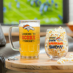 Denver Broncos, Stemless 17OZ Wine & Beer 16 OZ Gift Set - NFL Home