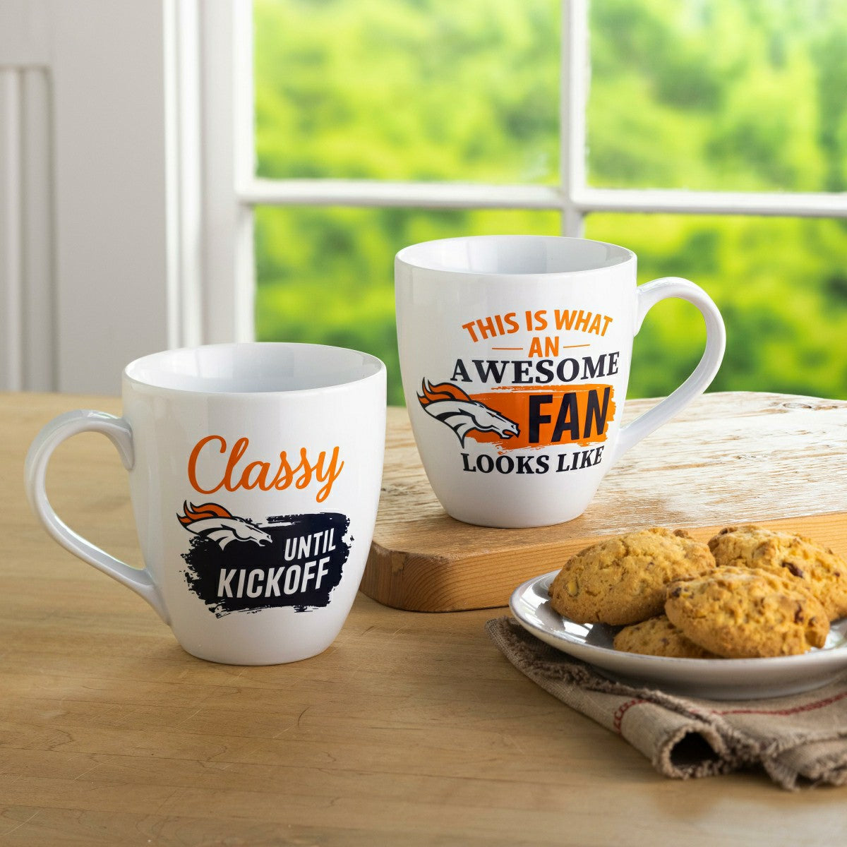 Denver Broncos, Ceramic Cup O'Java 17oz Gift Set - NFL Home