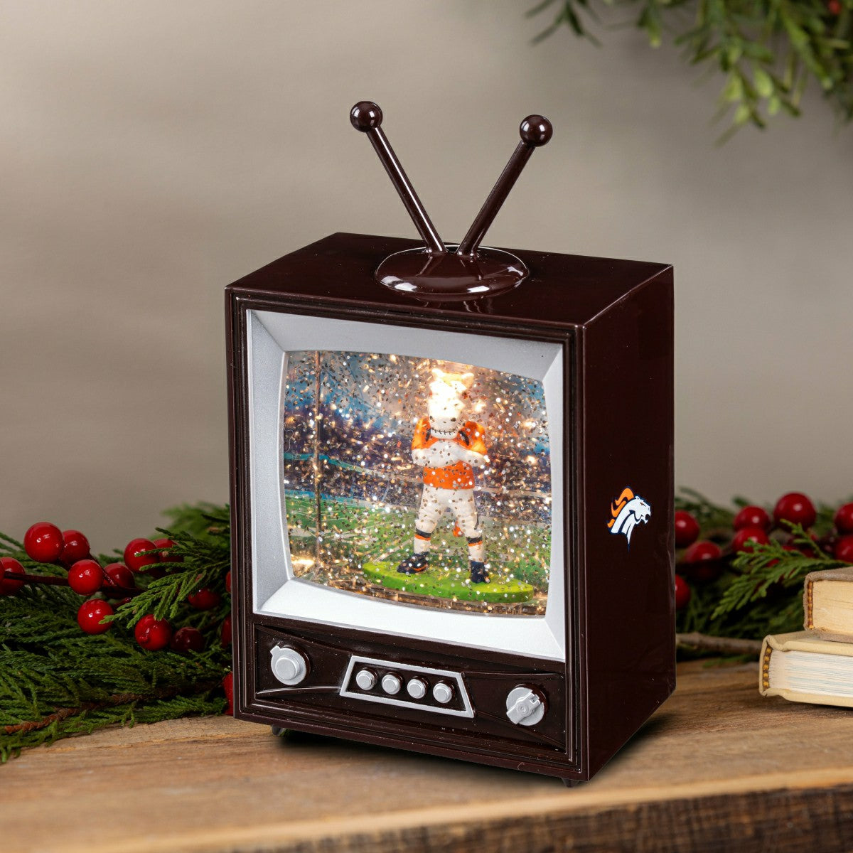 Denver Broncos Vintage TV Water Lantern - NFL Home