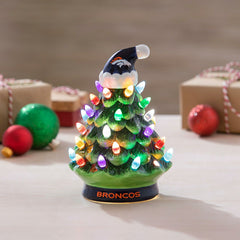 8" LED Ceramic Christmas Tree, Denver Broncos - NFL Home