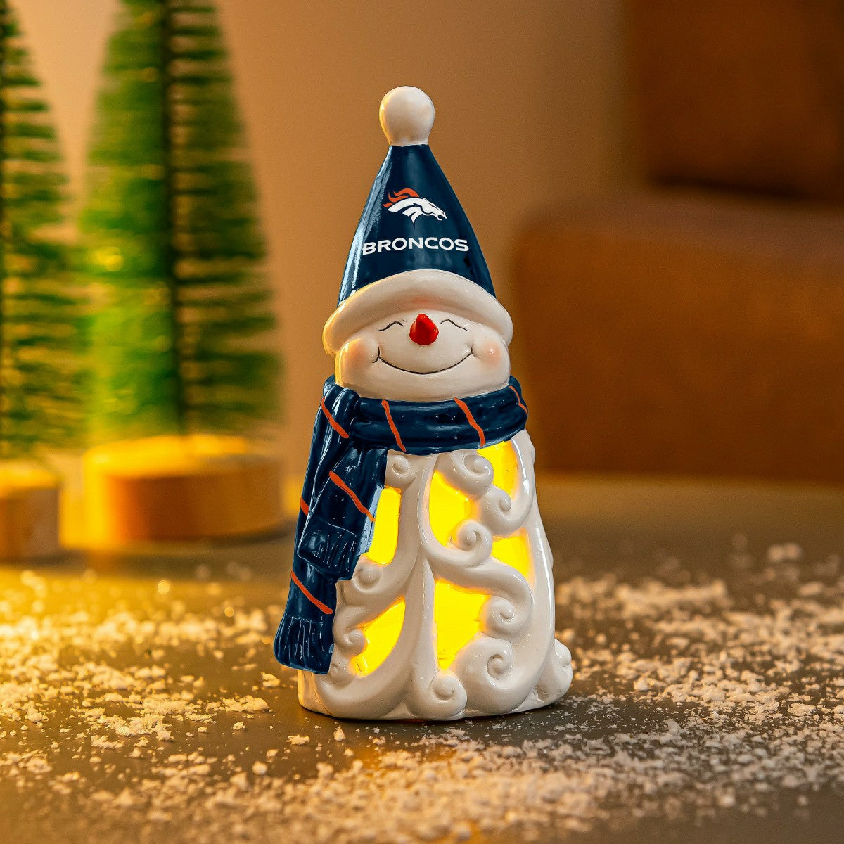 Denver Broncos Snowman LED Statuary, 8" - NFL Home