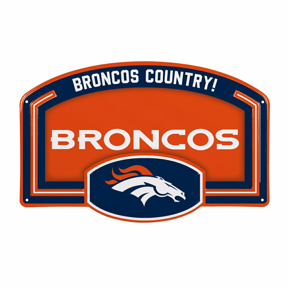 Denver Broncos USA Embossed Steel Wall Sign, 11" x 17" - NFL Home