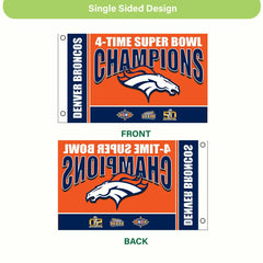 Denver Broncos 3X Superbowl Champions Football 3x5 Flag - NFL Home