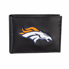 Denver Broncos Black Bi-Fold Embroidered Wallet w/ RFID Blocking - NFL Home