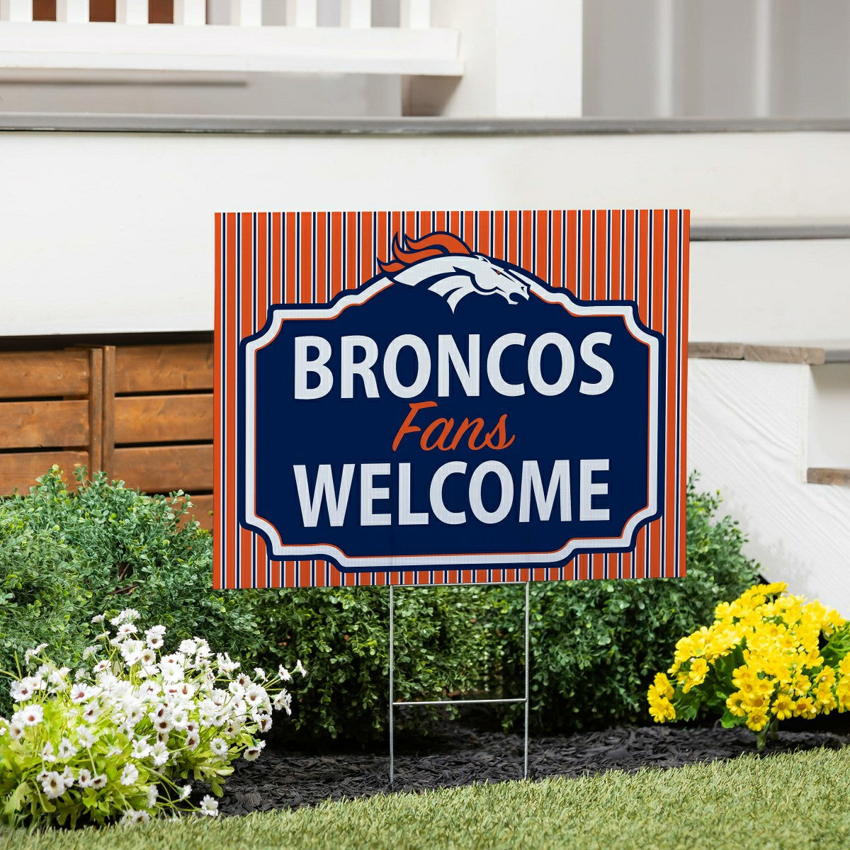 Denver Broncos Coroplast Yard Sign, "Fans Welcome" - NFL Home