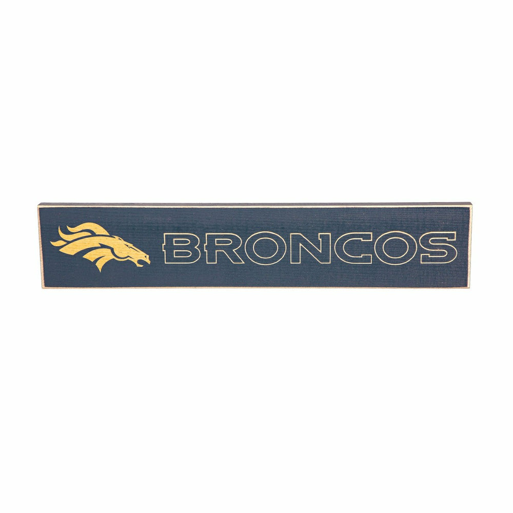 Denver Broncos Engraved Wood Sign, 3.5" x 18" - NFL Home