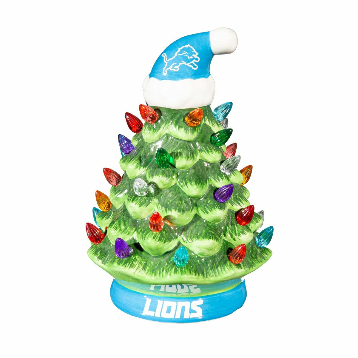 8" LED Ceramic Christmas Tree, Detroit Lions - NFL Home
