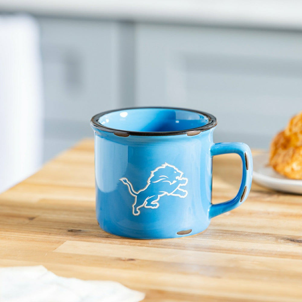 Detroit Lions Ceramic Camp Cup with Enamel Finish, 14oz - NFL