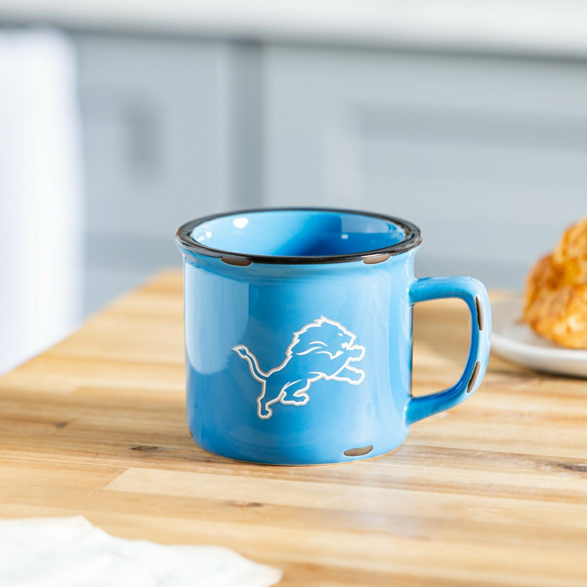 Detroit Lions Ceramic Camp Cup with Enamel Finish, 14oz - NFL