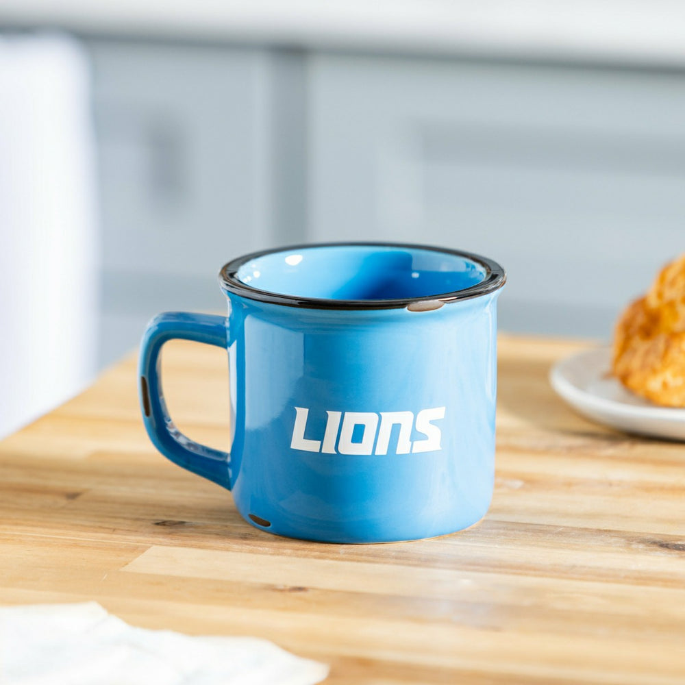 Detroit Lions Ceramic Camp Cup with Enamel Finish, 14oz - NFL