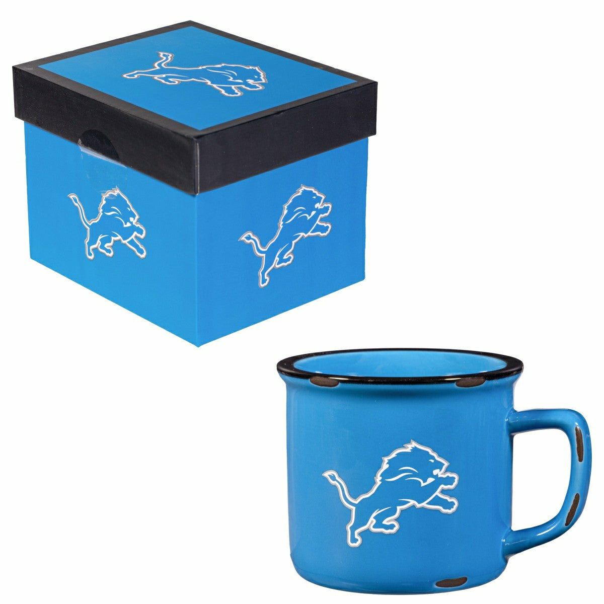Detroit Lions Ceramic Camp Cup with Enamel Finish, 14oz - NFL