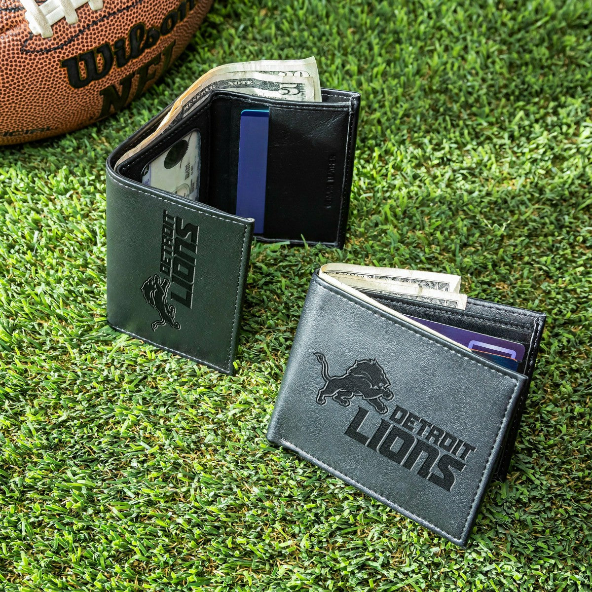 Detroit Lions, Bi-Fold and Tri-Fold Wallet Gift Set, Black - NFL Home