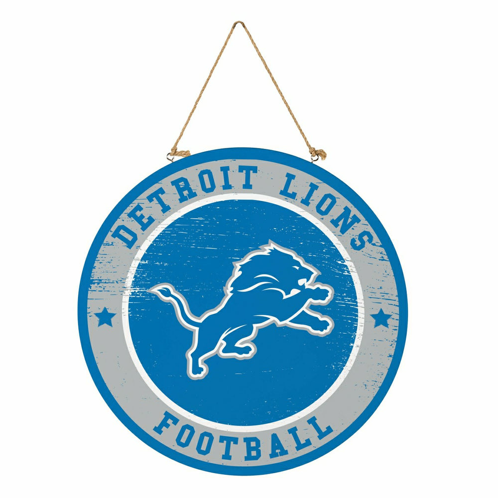 Detroit Lions Round Door Décor with Hanging Rope, 18x18 - NFL Home