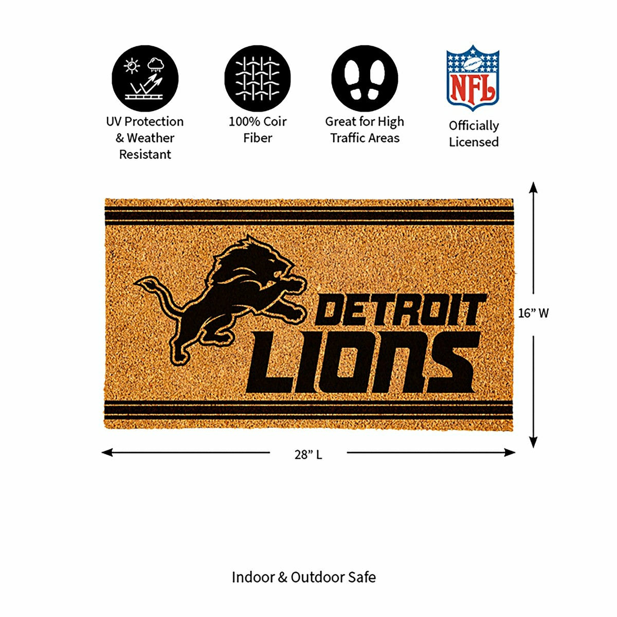 Detroit Lions, Coir Mat 1C - NFL