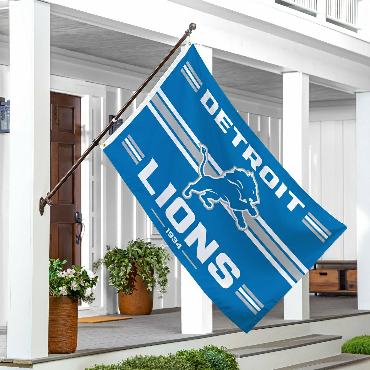 Detroit Lions Single Sided Flag w/ 2 Grommets, 3'x5' - NFL Home