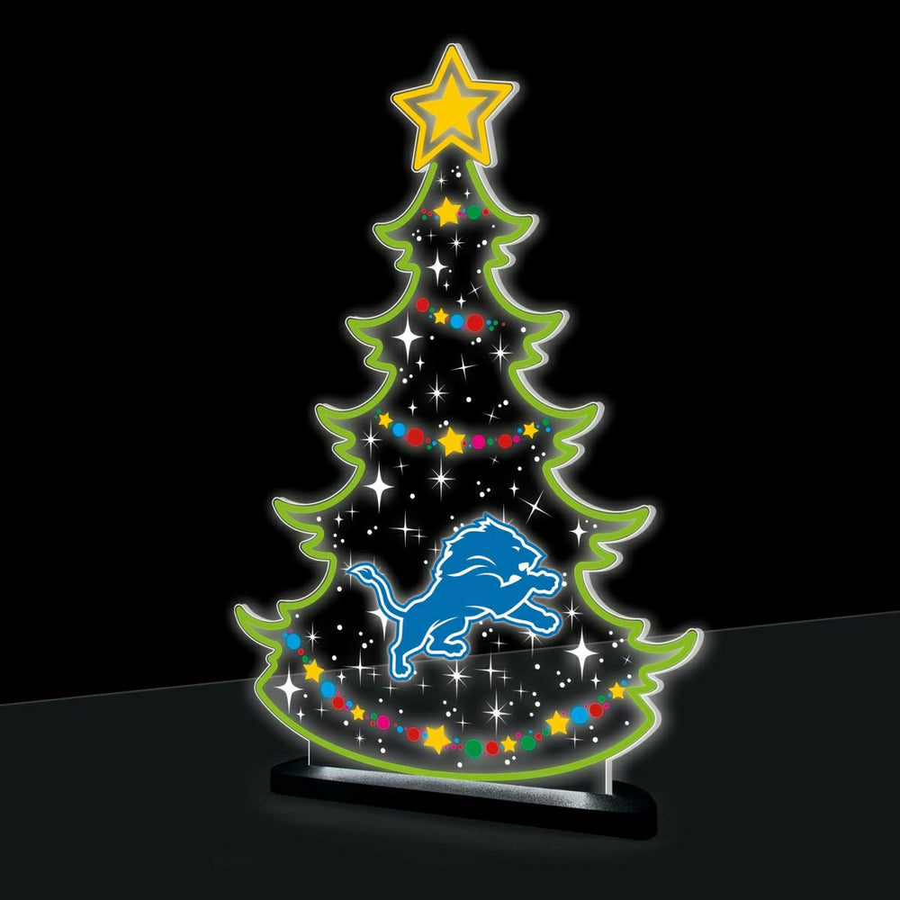 Detroit Lions NFL Football Holiday Tree Desklite LED Decor - NFL Home