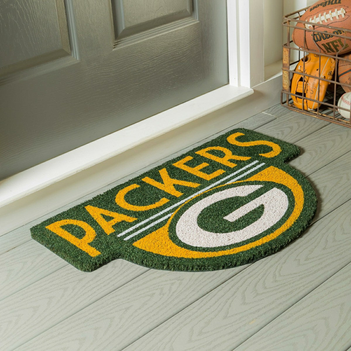 NFL Shaped Coir Door Mat, Packers - NFL