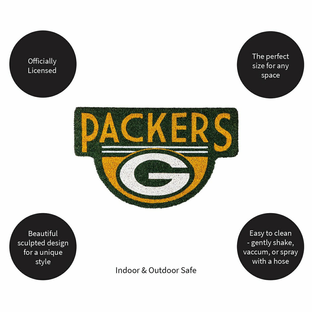 NFL Shaped Coir Door Mat, Packers - NFL