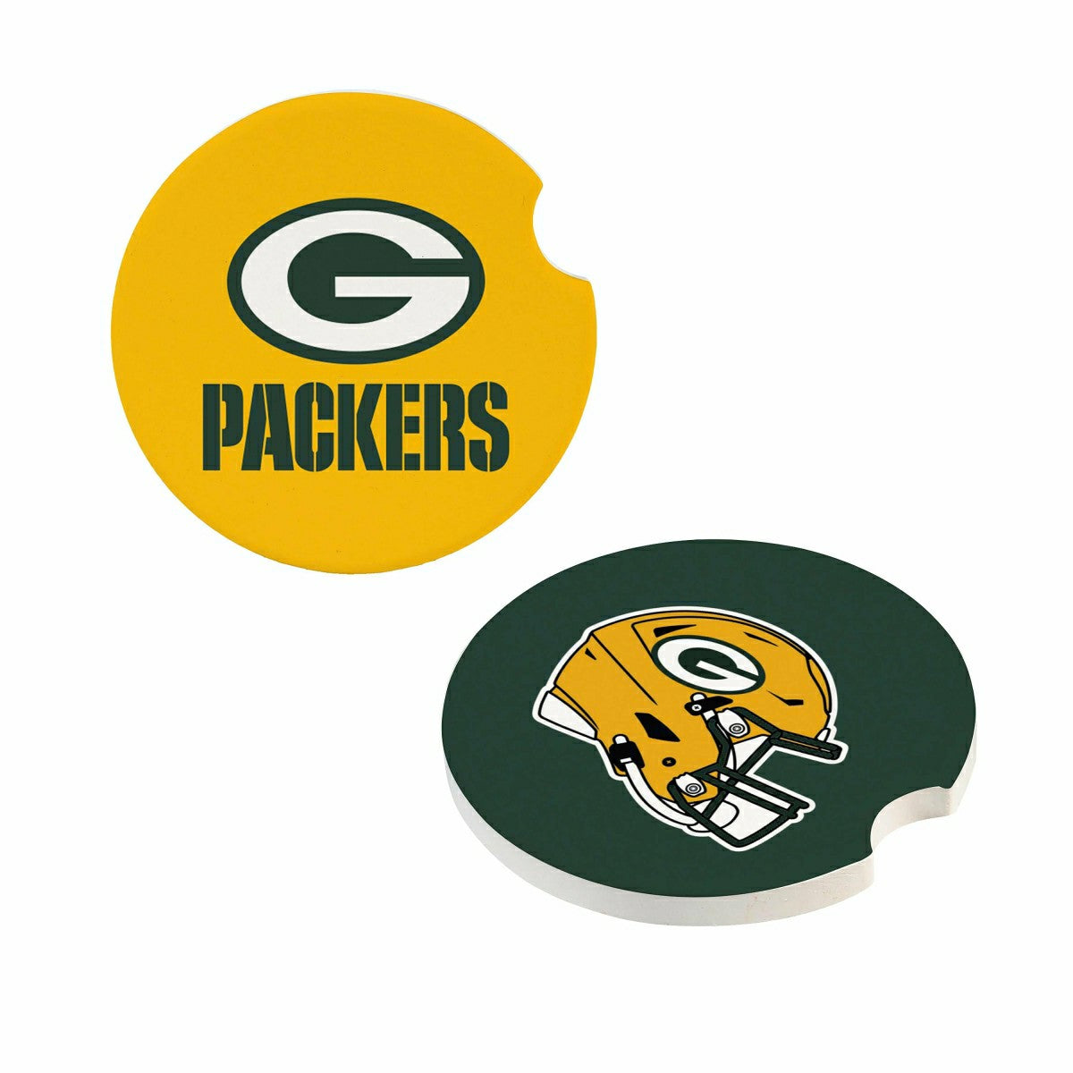 Green Bay Packers Car Coaster Set, 2pc - NFL