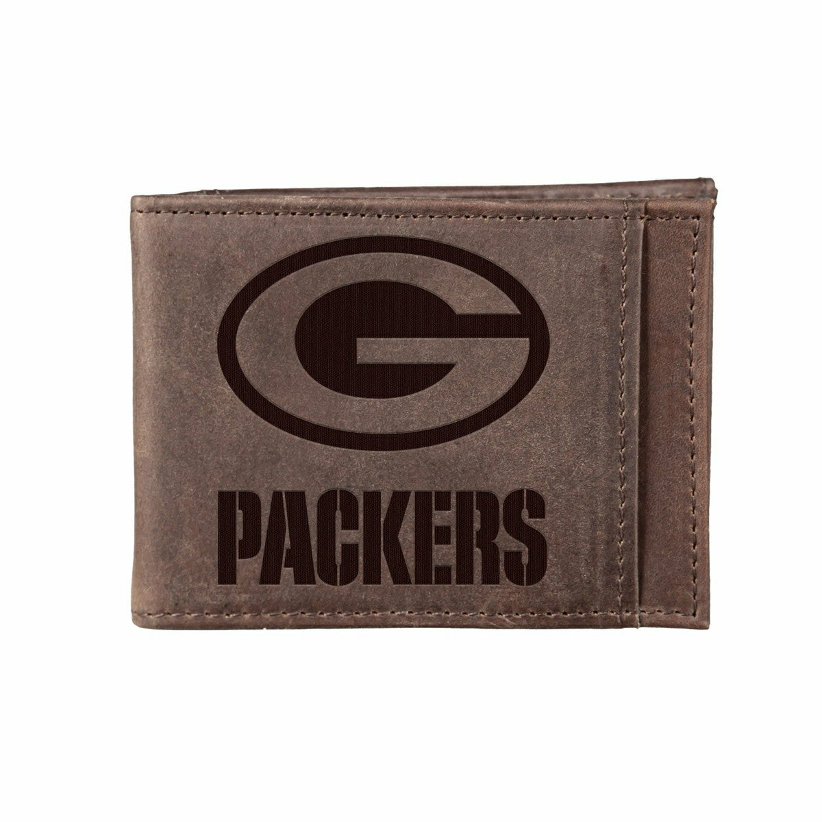 Front Pocket Wallet w/ RFID Blocking, Green Bay Packers, Brown - NFL Home