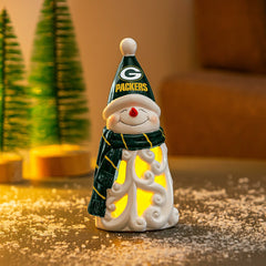 Green Bay Packers Snowman LED Statuary, 8" - NFL Home