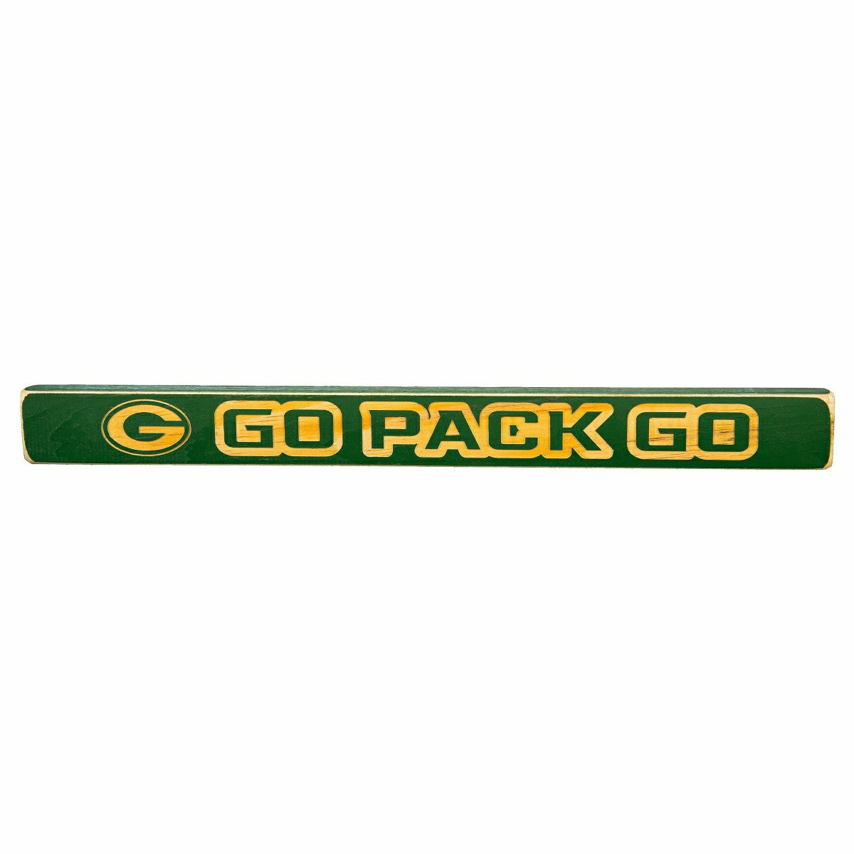 Green Bay Packers Engraved Wood Sign, 1.5" x 18" - NFL Home