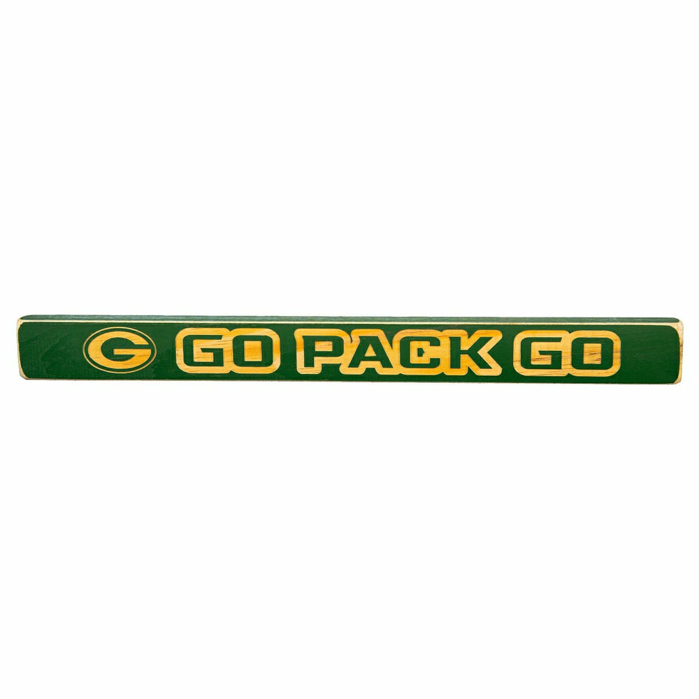 Green Bay Packers Engraved Wood Sign, 1.5" x 18" - NFL Home