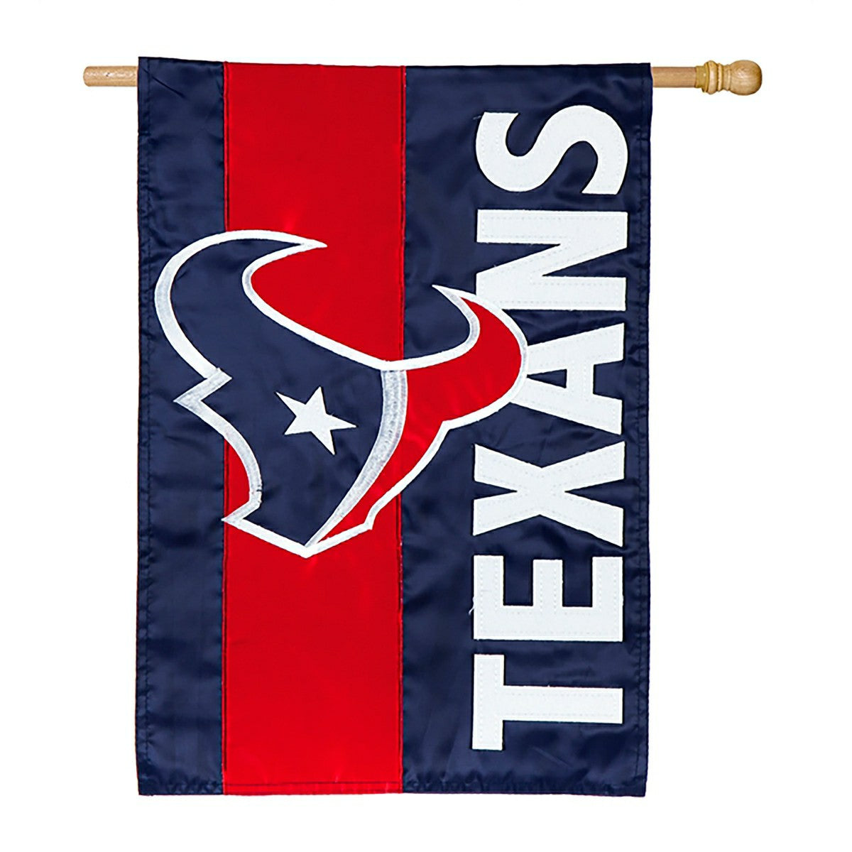 Double-Sided Embellished NFL Team Pride Applique House Flag, Houston T - NFL Home