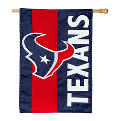 Double-Sided Embellished NFL Team Pride Applique House Flag, Houston T - NFL Home
