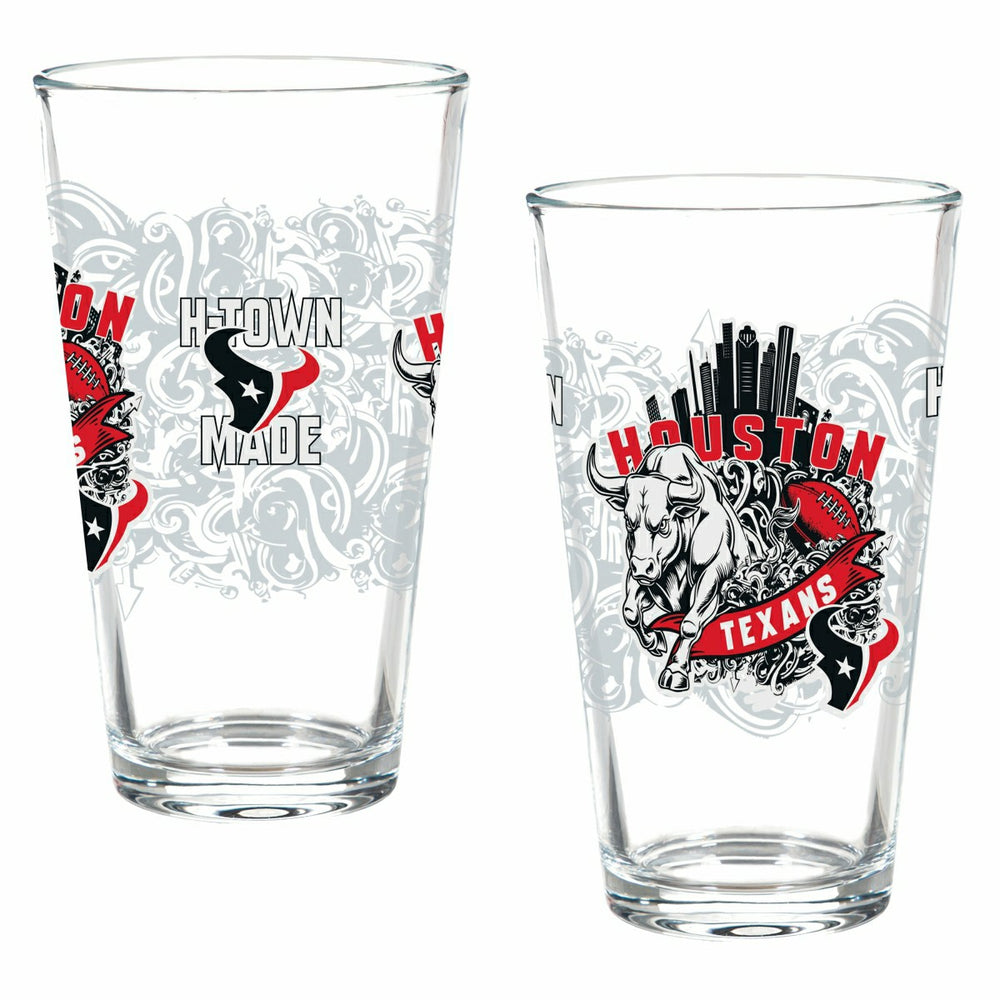 Houston Texans 16oz Glass pint, Set of 2 - NFL Home