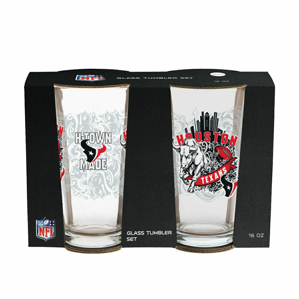 Houston Texans 16oz Glass pint, Set of 2 - NFL Home