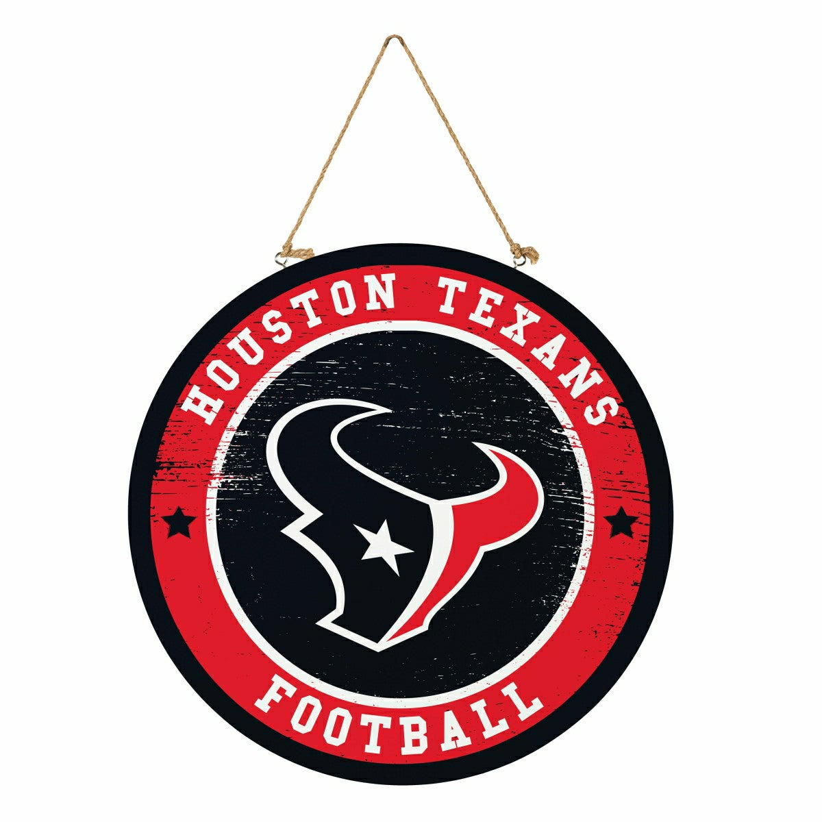 Houston Texans Round Door Décor with Hanging Rope, 18x18 - NFL Home