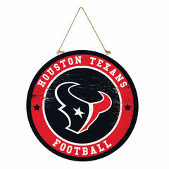 Houston Texans Round Door Décor with Hanging Rope, 18x18 - NFL Home