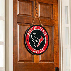 Houston Texans Round Door Décor with Hanging Rope, 18x18 - NFL Home