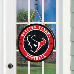 Houston Texans Round Door Décor with Hanging Rope, 18x18 - NFL Home