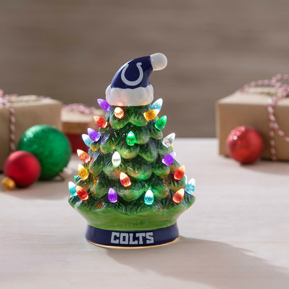 8" LED Ceramic Christmas Tree, Indianapolis Colts - NFL Home