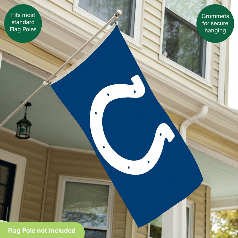 Indianapolis Colts Single Sided Flag w/ 2 Grommets, 3'x5' - NFL Home