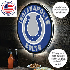 LED Wall Decor, Round, Indianapolis Colts - NFL Home
