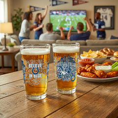 Indianapolis Colts 16oz Glass pint, Set of 2 - NFL Home