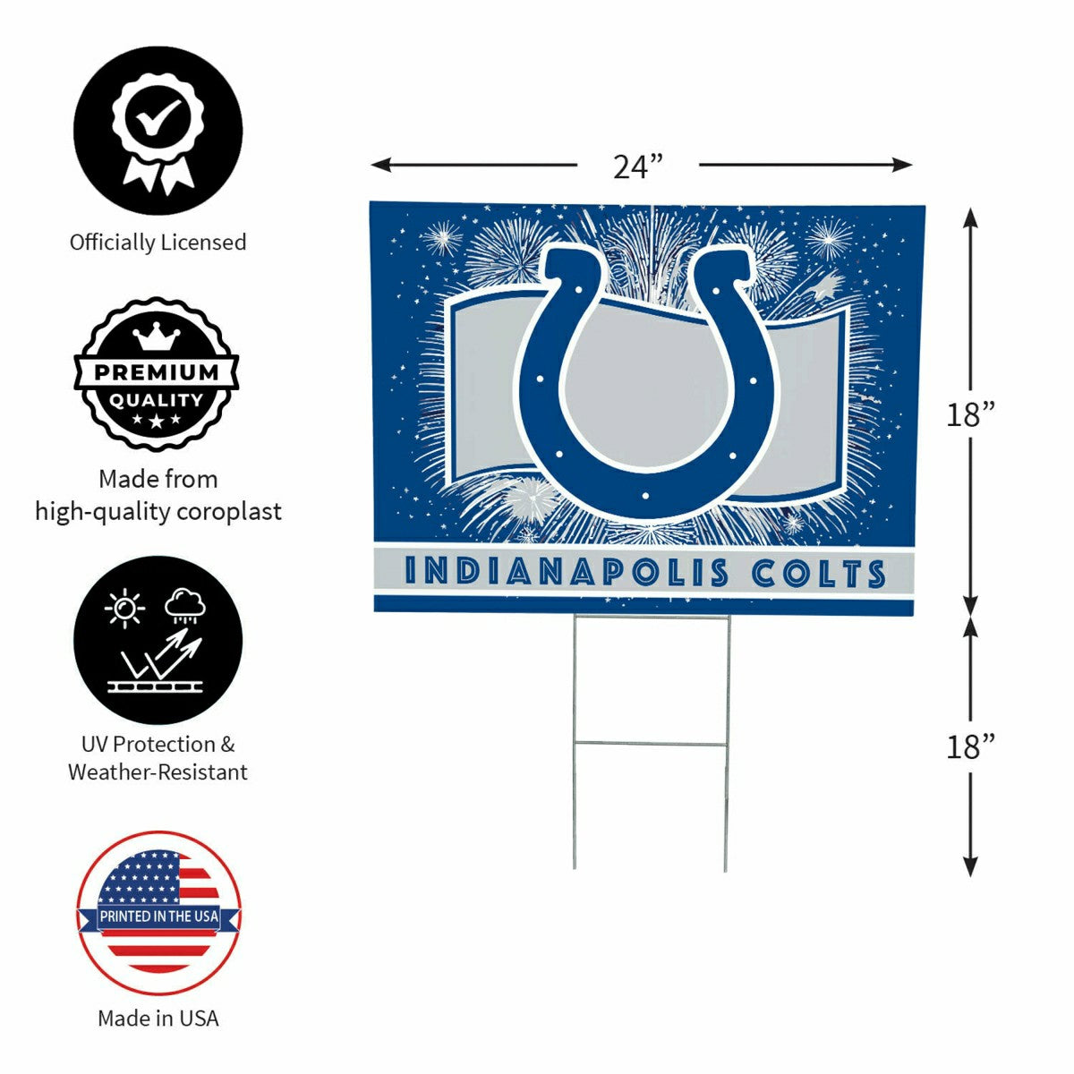 Indianapolis Colts Yard Sign, Patriotic - NFL Home