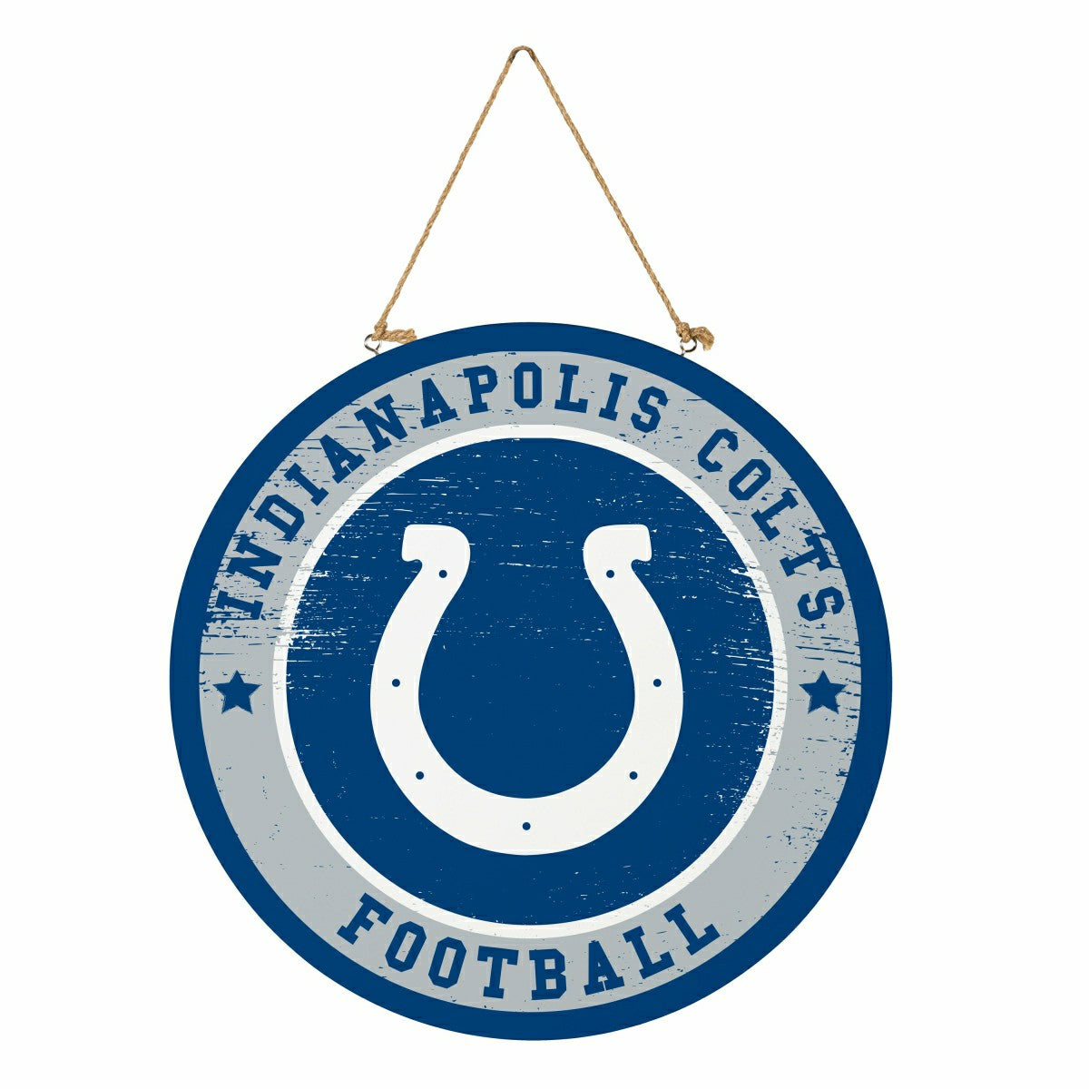 Indianapolis Colts Round Door Décor with Hanging Rope, 18x18 - NFL Home