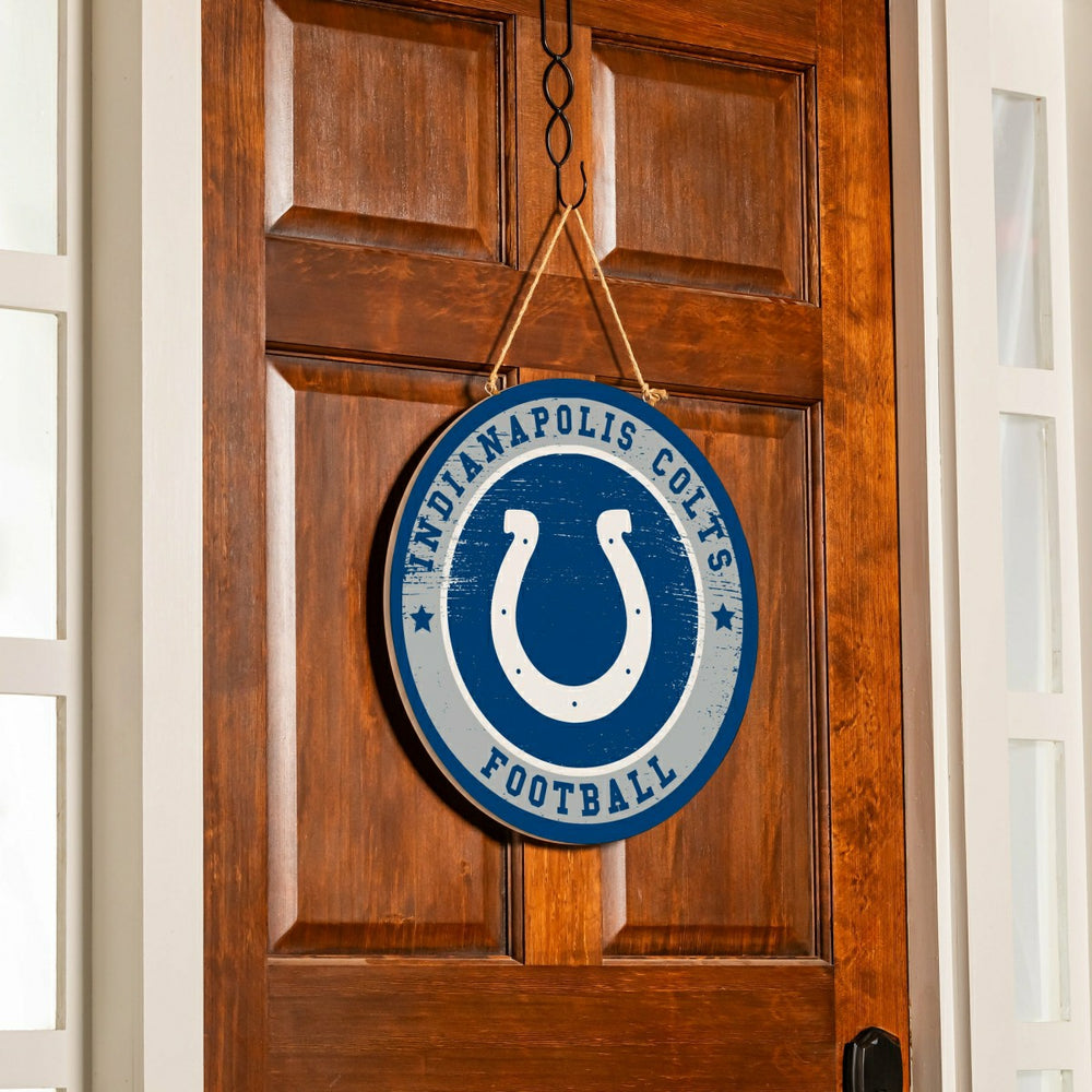 Indianapolis Colts Round Door Décor with Hanging Rope, 18x18 - NFL Home