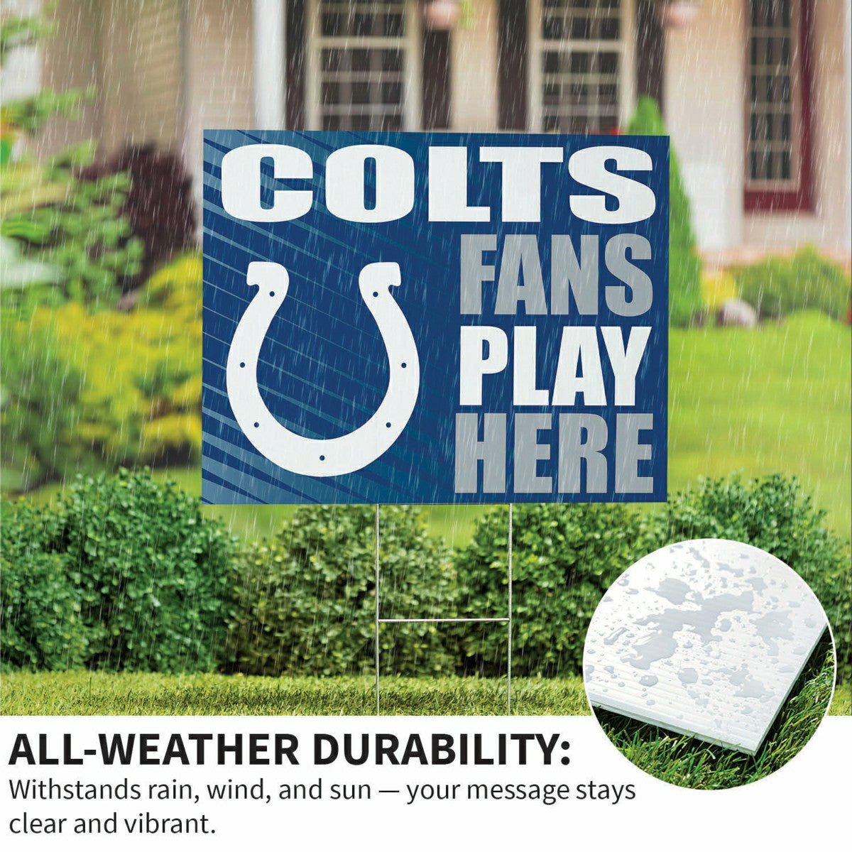 Indianapolis Colts Coroplast Yard Sign "Fans Play Here" - NFL Home