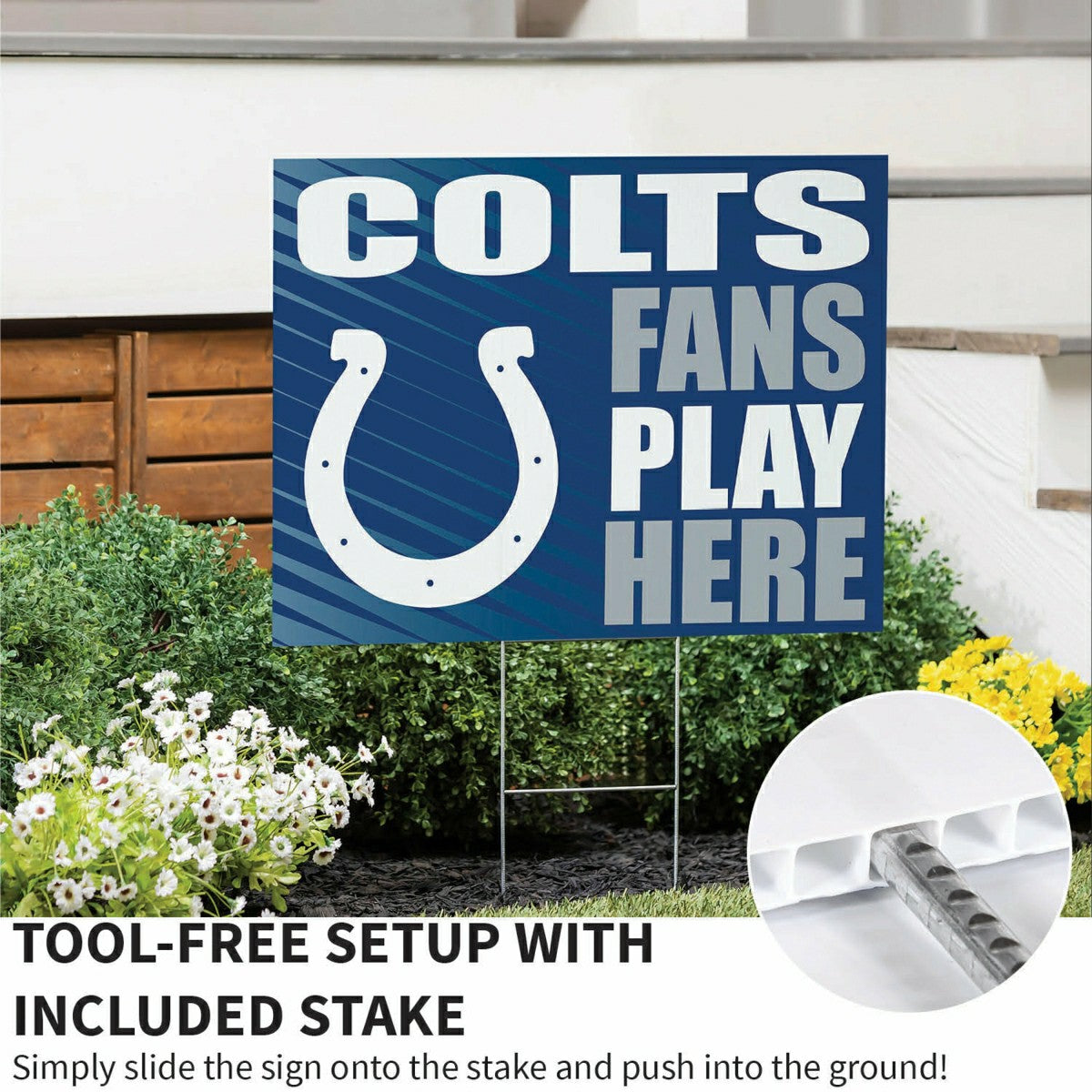 Indianapolis Colts Coroplast Yard Sign "Fans Play Here" - NFL Home