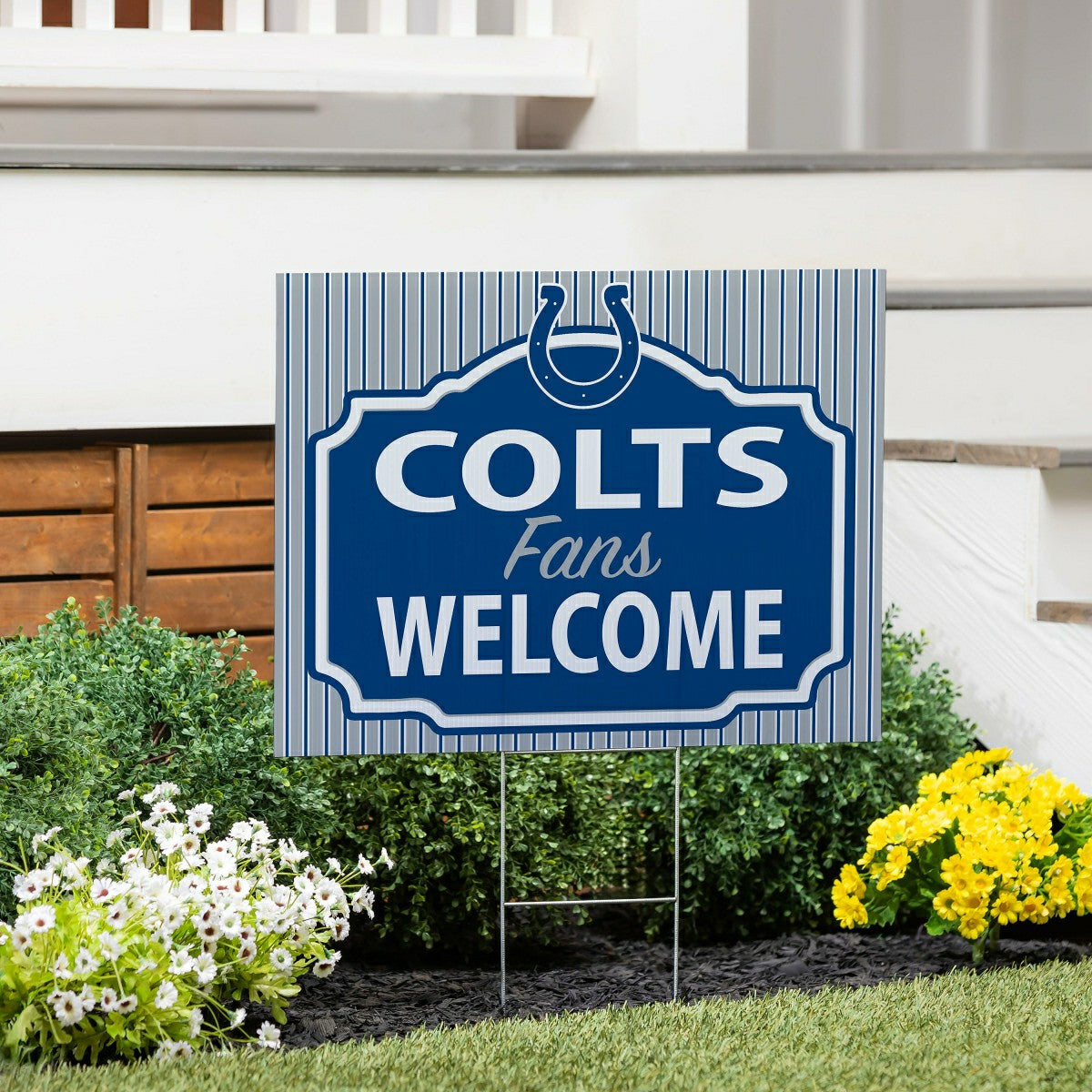 Indianapolis Colts Coroplast Yard Sign, "Fans Welcome" - NFL Home